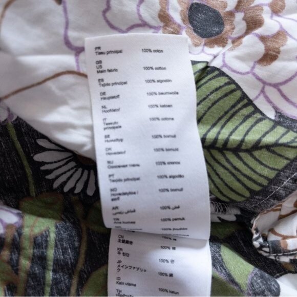 Maje Rafleur Puff Sleeve Floral Poplin Mini Dress 34 Neutral XS Ruffle Vneck - Picture 16 of 16